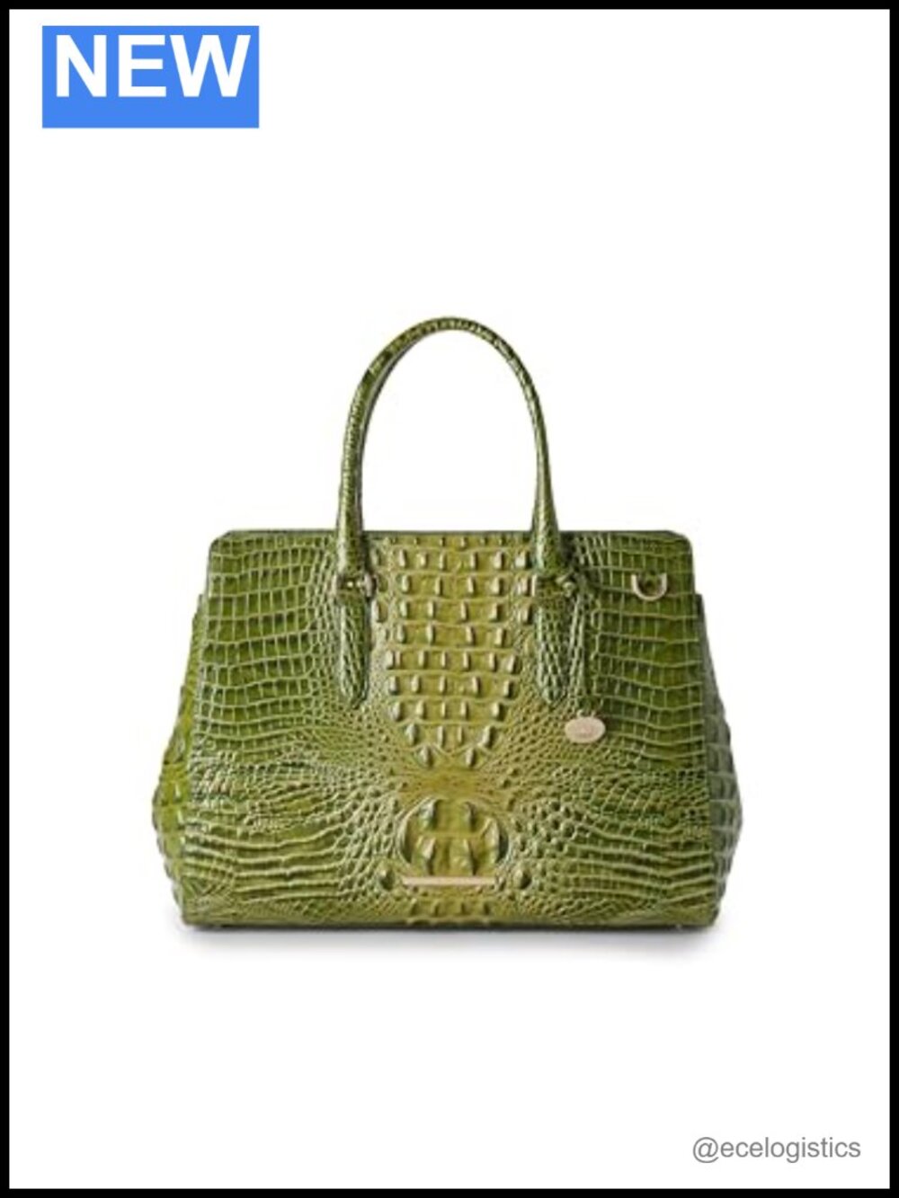 Leather Satchel Handbag Zip Top Adjustable Strap
